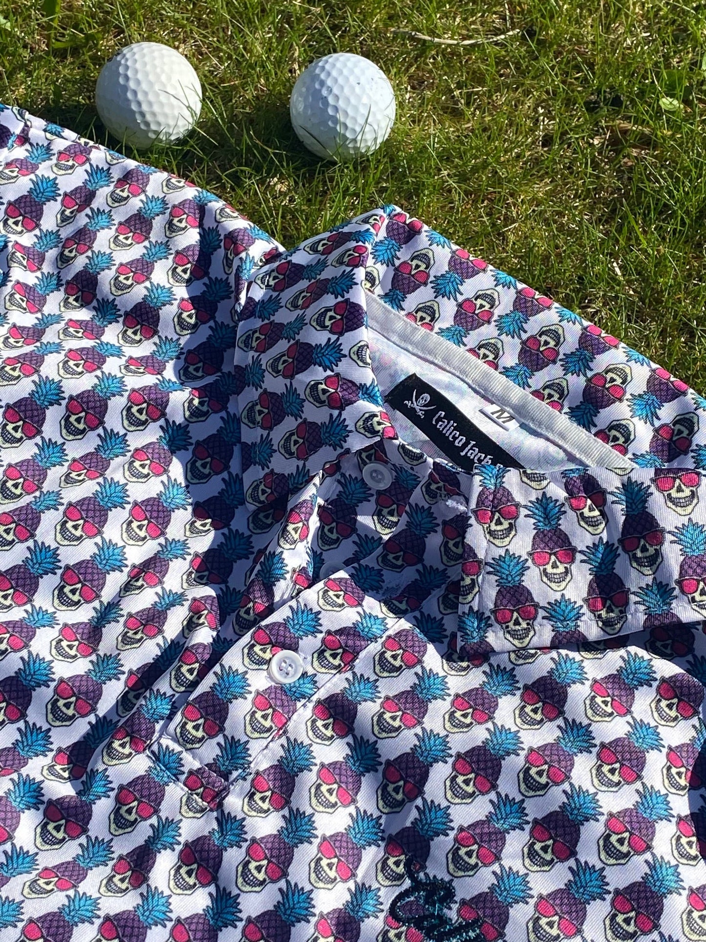 Pineapple Skull Golf Polo