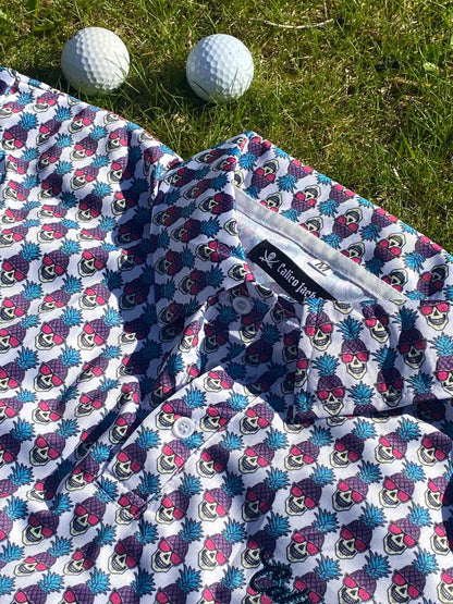 Pineapple Skull Golf Polo