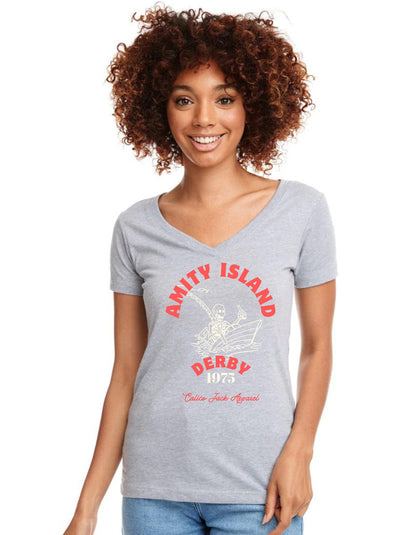 Jaws Amity Island Tee Ladies V Neck