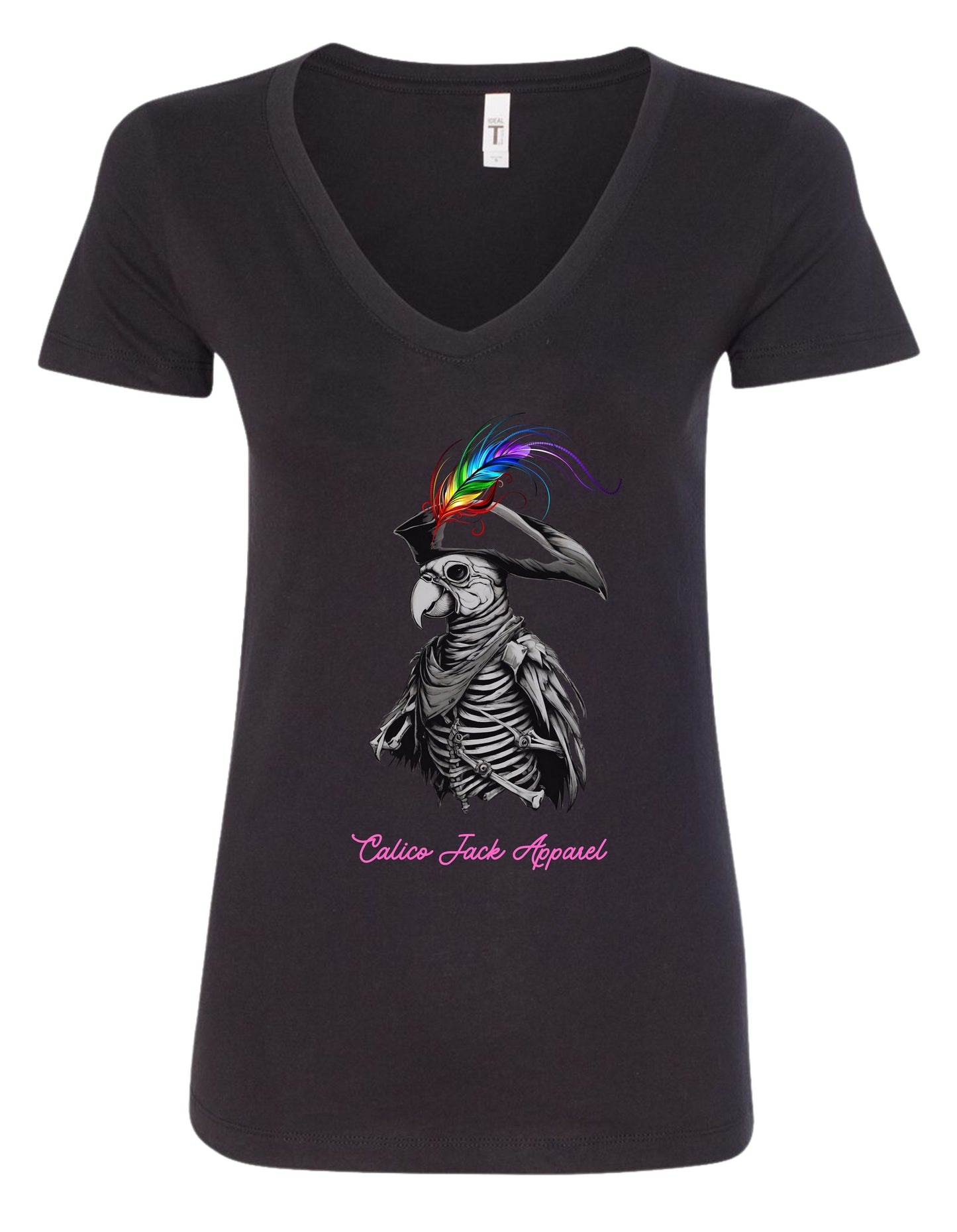 Ladies V Neck Captain Jack Sparrot T shirt