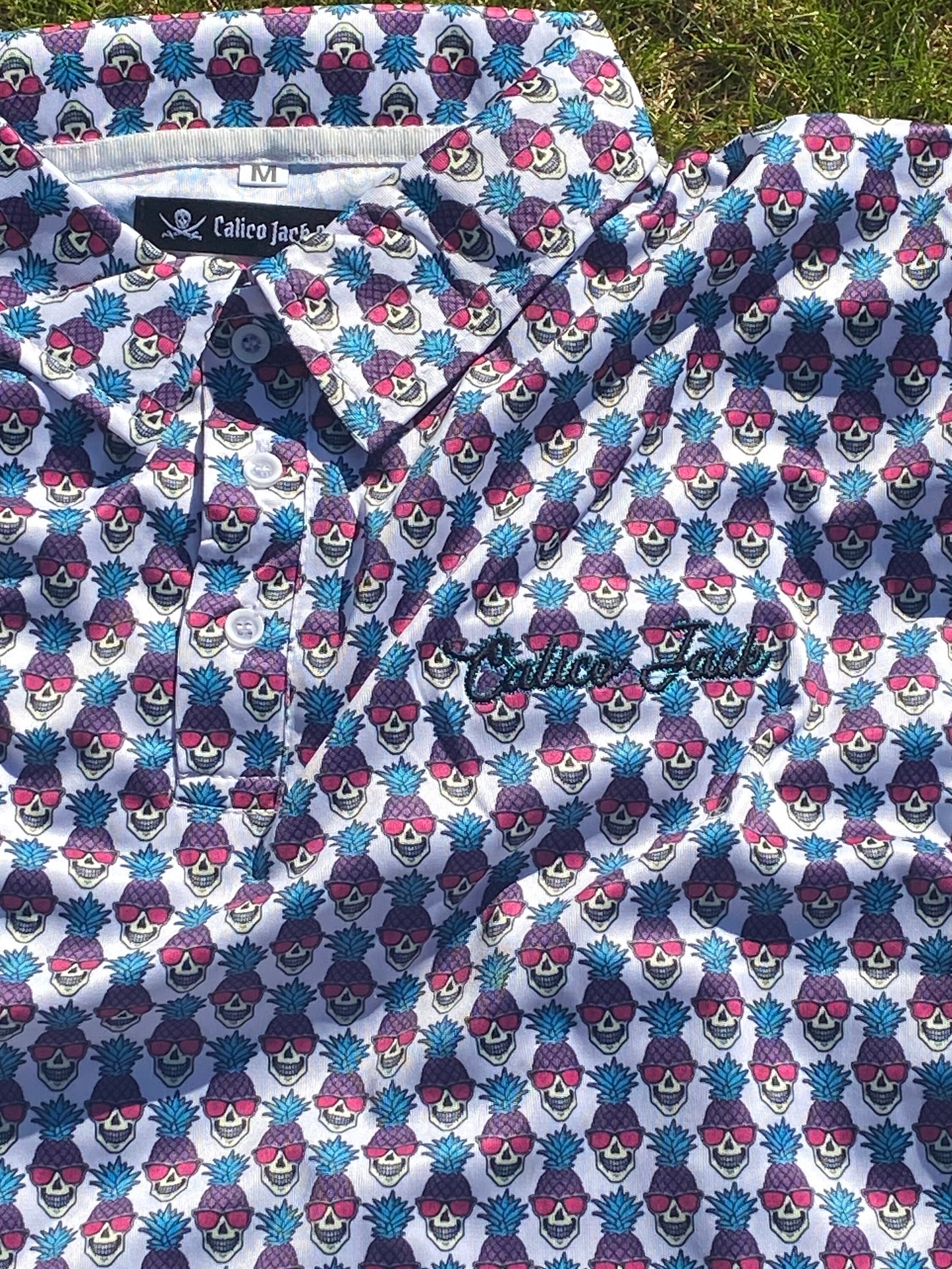 Pineapple Skull Golf Polo