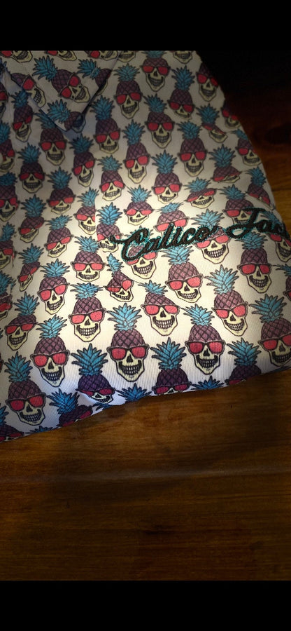 Pineapple Skull Golf Polo